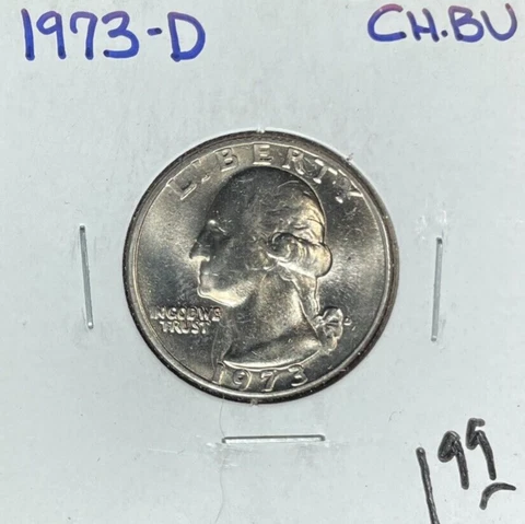 1973-D WASHINGTON QUARTER ~ CH/BU  - CLAD ~BEAUTIFUL COIN~ Cover