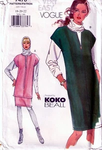 Vogue Sewing Pattern 7470 Koko Beal Misses Jumper Tunic Top Skirt Size 18-22 - Picture 1 of 2