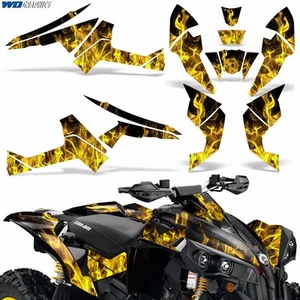 Kit de gráficos CanAm Renegade X/R ATV cuatro calcomanías lata 500/800/1000 hielo yllw - Imagen 1 de 4