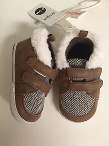 Cat & Jack Baby Boys' High Top Hiker Crib Shoes - Brown Size 6-9 M - Picture 1 of 11