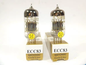 one pair National Gold Line 12AX7 ECC83 strong tested NOS & NIB - Picture 1 of 4