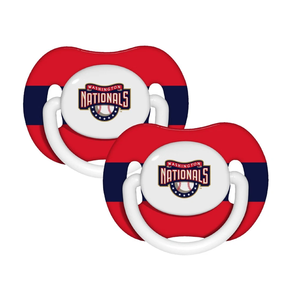 MLB Washington Nationals Pacifiers Silicone Red White Babies Infants Newborn - Image 1 of 1