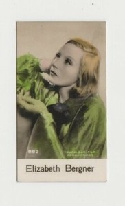 Elisabeth Bergner vintage 1930s De Beukelaer Film Stars SMALL Trading Card #882