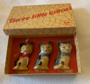 Vintage Set "Drei kleine Kätzchen" Seife in Kätzchenform in Box, Made in Austria - Bild 1 von 6