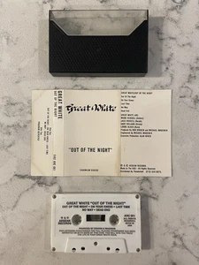 Great White  Out of the Night Cassette Aegean Records,  ARC 001  TESTED - Picture 1 of 2