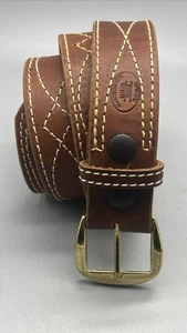 Classic Old West Styles Maker Western Men’s Belt Leather Accent Stitching 38 EUC - Picture 1 of 13