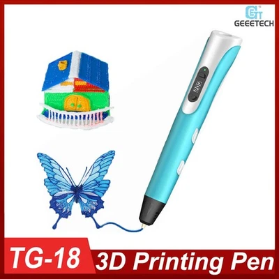 GEEETECH 3D Printing Pen Drawing Pen Printer + LCD Screen + USB Cable+ PLA Filaments TG18