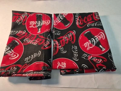 2 Coca-Cola Bandanas 50 Cotton 50 Poly Made In USA - Image 1 of 3