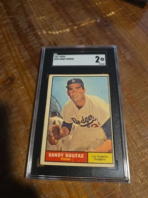 1961 Topps Sandy Koufax Los Angeles Dodgers HOF SGC 2 - Image 1 of 3