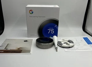 Nest 3rd Generation Programmable Thermostat T3008US - Stainless Steel, Used, - Picture 1 of 13
