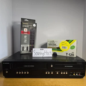 Combo reproductor de DVD+VCR Funai ZV427FX4A HDMI con control remoto y 3 nuevos VHS grabables en blanco - Imagen 1 de 9