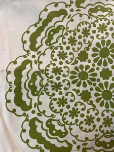 ANTHROPOLOGIE Tablecloth KIARA White/Green  72 x 90 Cotton/Medalion BOHO - Picture 1 of 6