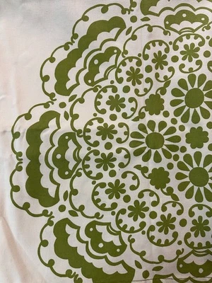 ANTHROPOLOGIE Tablecloth KIARA White/Green  72 x 90 Cotton/Medalion BOHO - Image 1 of 4