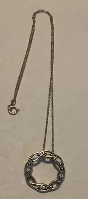 Pingente padrão Ever Link com um colar de 0,05 diamante 0,925 (1053) 18” L - Imagem 1 de 3