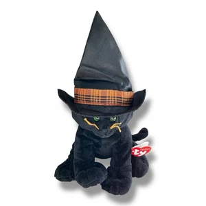 2005 Ty Pluffies Merlin schwarz Halloween Katze Beanie Baby Babys Plüsch - Bild 1 von 6