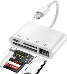 USB to Card Reader Adapter USB Camera Micro SD Memory Slot for iPhone iPad iPod - Picture 1 of 34