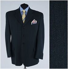 Mens Herringbone Sport Coat 46R US Size DANIEL HECHTER Grey Wool Blazer Jacket