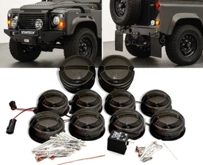 10 Smoke Lens Light Complete Led Lamp Upgrade Kit For Land Rover Defender 90/110 - Image 1 of 4