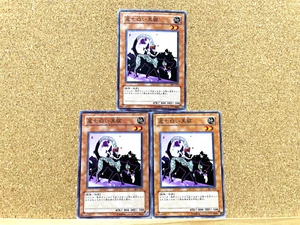 Yu-Gi-Oh! Juego de 3 cartas coleccionables gato oscuro con cola blanca 303-029 común japonés USADO - Imagen 1 de 2