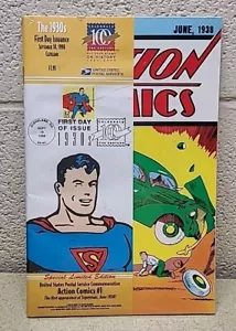 Action Comics SUPERMAN #1 (June 1938) W/STAMP SEALED Commemorative 1998 USPS - Picture 1 of 5