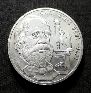SILVER COMMEMORATIVE 10 MARK 1988 F COIN OF GERMANY CARL ZEISS - Picture 1 of 2