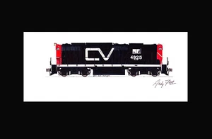 Central Vermont GP9 11""x17"" estampado enmarañado firmado por Andy Fletcher - Imagen 1 de 1