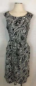 Croft & Barrow Size Medium Sleeveless Black & White Jersey Dress W Pockets - Picture 1 of 9