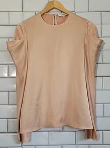TIBI Ladies Satin Like Long Slender Sleeve Blouse Draped Fabric Arm Detail ... - Picture 1 of 6