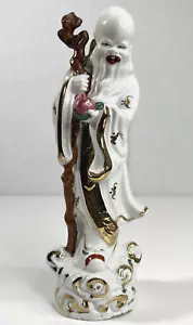 Vintage Chinese Macau Shou Xing God of Longevity Porcelain Figurine 8 3/8" H - Picture 1 of 20
