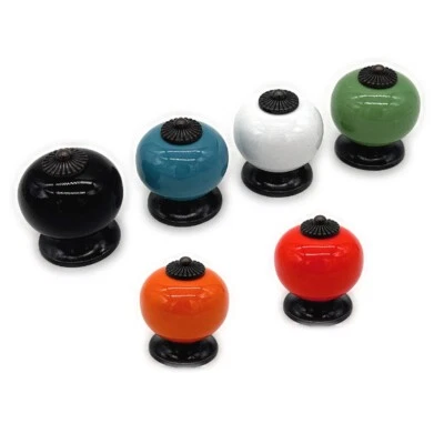 bouton de porte tiroir Poignées d'armoires placard Poignées Céramique Poignées - Photo 1/4