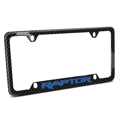 Ford F-150 Raptor in Blue Black Real Carbon Fiber 50 States License Plate Frame - Image 1 of 4