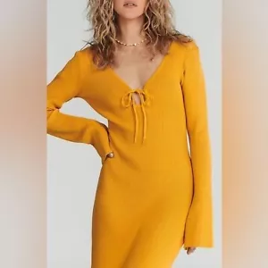 Charlie Holiday Mahalia Strickkleid golden neu mit Etikett Damenkleid Größe Small - Bild 1 von 4