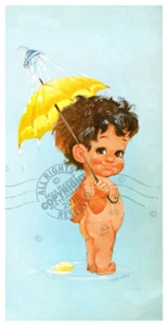 W M OTTO Big Eye Kinder Dirty Boy in Rain KITSCH Akt Cuties ART 70er Cheeky - Bild 1 von 6