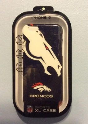 NFL Broncos XL Cover Protector Case for Apple iPhone 6 NEW - Image 1 of 2