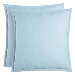 SKY TEXTURED MATELASSE 2 EURO PILLOW SHAMS, COLOR BLUE NEW - Picture 1 of 5