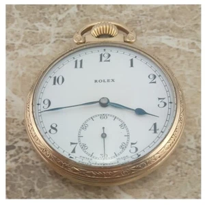 WW1 Trench Officers 14k Gold Rolex 15 Jewel Pocket Watch 1918 - Picture 1 of 15