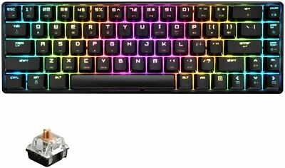 Mechanical Keyboard Wired 68 Keys Gaming Keyboard Red Switch Keyboard RGB Light - Image 1 of 4