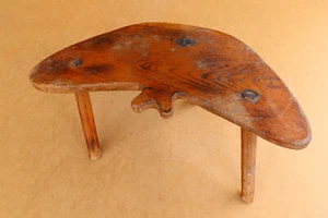 Antique Vintage Primitive Wooden Wood Chair Stool Seat Bench Mid Century 20th - Picture 1 of 7