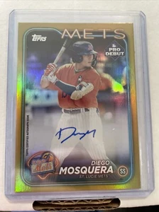 2024 Topps Pro Debut Diego Mosquera Lámina de Oro Paralelo Autógrafo Automático #9/50 Mets - Imagen 1 de 2