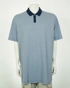 Camisa polo de golf Adidas para hombre 2XL XXL AdiPure azul tricolor a rayas rendimiento - Imagen 1 de 5