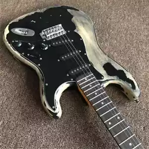 Tastiera Palissandro Chitarra Elettrica Personalizzata Invecchiata Nera Cromata Hardware Qualità - Foto 1 di 5