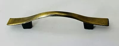 "Mango de gabinete tirador de cajón moderno de mediados de siglo de latón herrajes antiguos centros de 3""" Foto 1 de 4