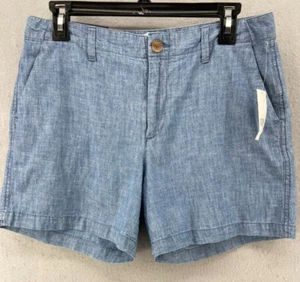 NUEVO CON ETIQUETAS GAP Pantalones Cortos Para Mujer Talla 6 Azul Ciudad Cortos Tiro Medio Algodón Cambray 5" Entrepierna - Imagen 1 de 13