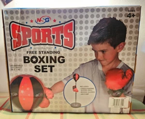 NSG Punching Bag and Boxing Gloves Set for Kids - One Size, Red/Black - Picture 1 of 13