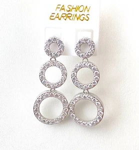 Edelstahl Ohrringe baumeln mit Kristall. - Bild 1 von 3