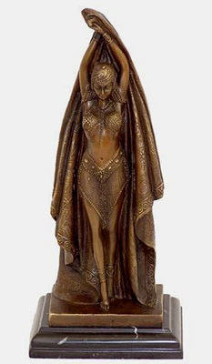 ART DECO TÄNZERIN, ANTINEA in Bronze, signiert D.H. CHIPARUS - Bild 1 von 4