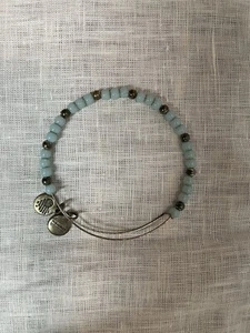 Alex & Ani Expandable Bracelet Beaded Blue And Graphite - Picture 1 of 2