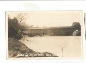 RPPC MAINE NEW SHARON ME OLD COVERED BRIDGE REAL PHOTO POSTCARD - Picture 1 of 1