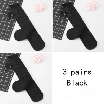 3 Пары Kids девочек хлопок смесь длинные носки бант колена чулки принцесса танец - Изображение 1 из 4