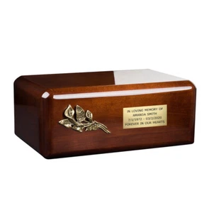 Solid Wood Casket  Funeral Ashes Urn for Adult High Gloss Cremation Urn - Bild 1 von 7
